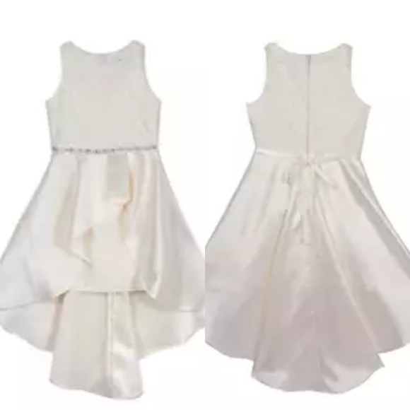 Rare Edition Embroidered Mesh Asymmetrical Overlay Formal Pageant Dress NWT sz12 - Picture 15 of 16